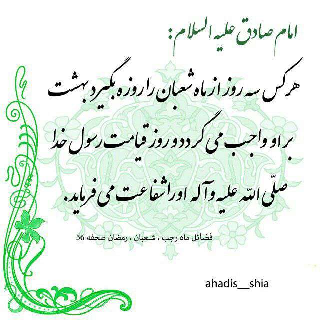 حدیثی از امام صادق در مورد نیمه شعبان